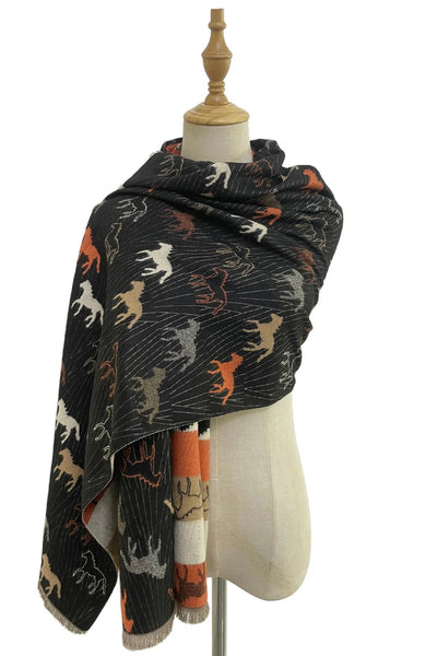 Reversible Horse Print Scarf