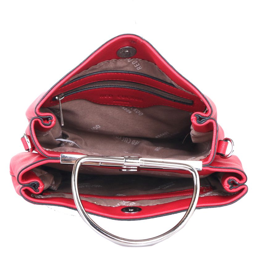 Red Cuckoo Small Red Tote Bag Sleek Boutique Nantwich