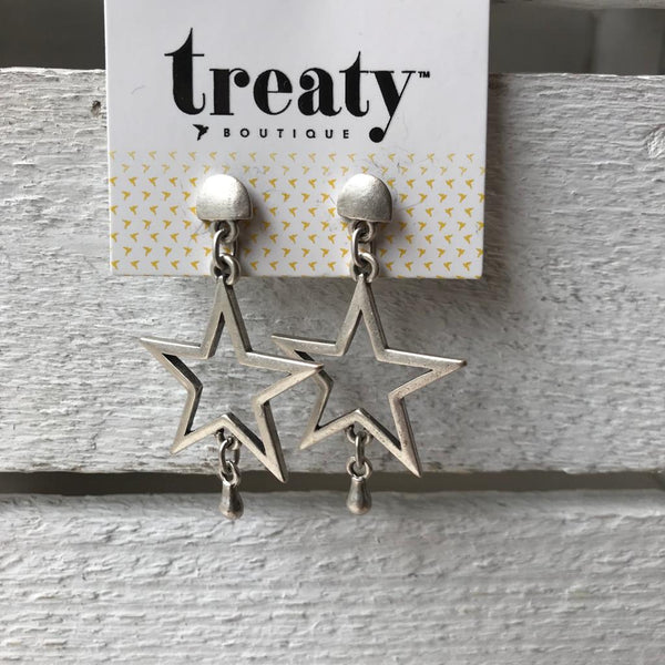 Silver star earrings
