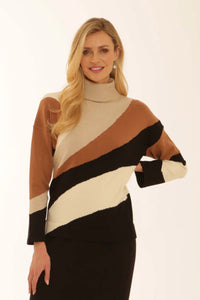 Pomodoro Diagonal Colour Block Jumper