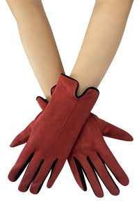 Red Classic Suede Gloves