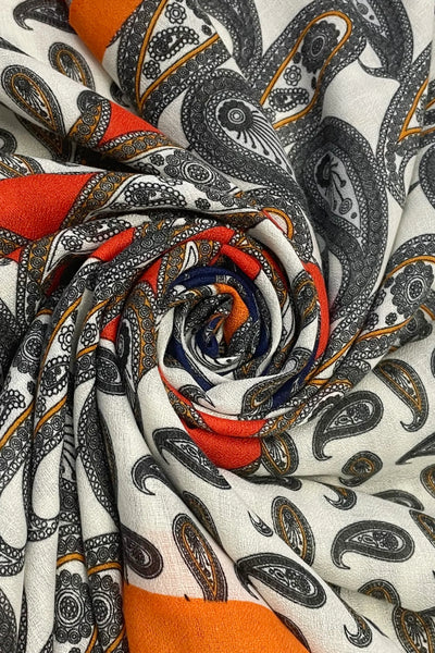 Bold Paisley Floral Print Scarf