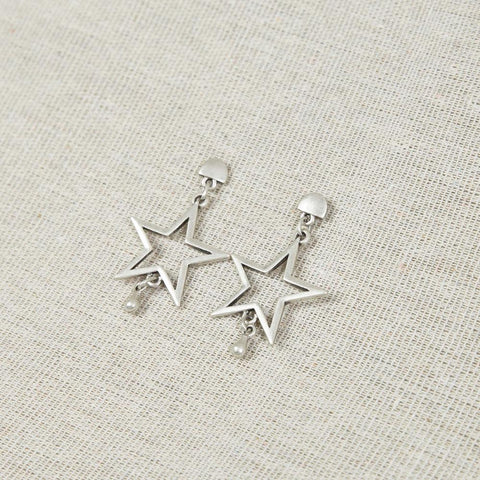 Silver star earrings Christmas gift