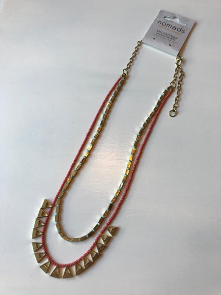 Coral & gold fair trade necklace