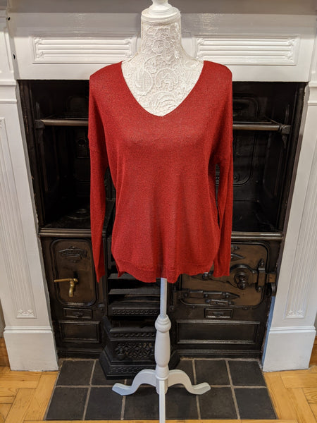 Red lurex sweater
