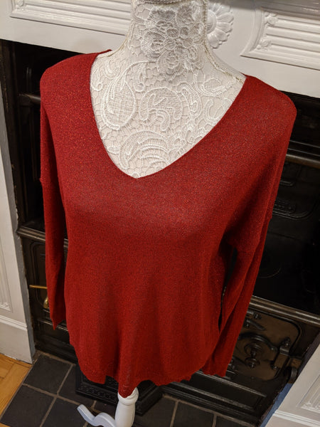 Ladies red lurex sweater Christmas